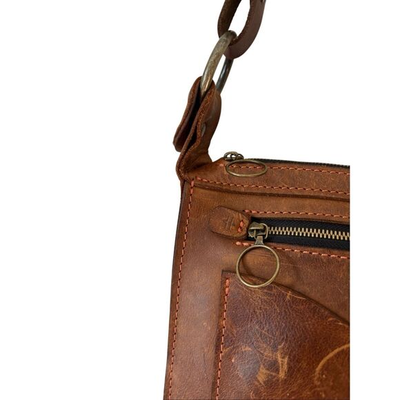 Cuddigan Leather Day Tripper Crossbody Bag Purse Brown - Picture 9 of 16